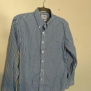 L.L. Bean Men's Blue and White Gingham Shirt, size 15-32